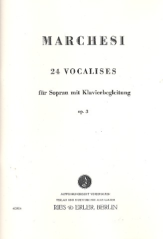 24 vocalises op.3   für Sopran mit Klavierbegleitung  