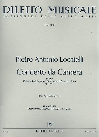 Concerto da camera Es-Dur op.4,10  für Solo-Streichquartett, Streicher und Bc  Stimmensatz