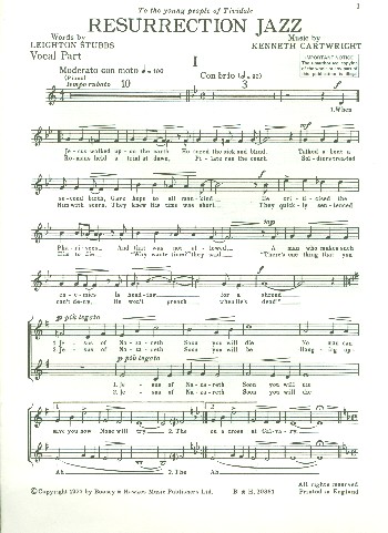 Resurrection jazz jazz cantata&nbsp;&nbsp;for children's choir and piano&nbsp;&nbsp;chorus score (en)