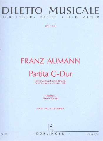 Partita G-Dur  für 4 Violinen und Violoncello  Partitur und Stimmen