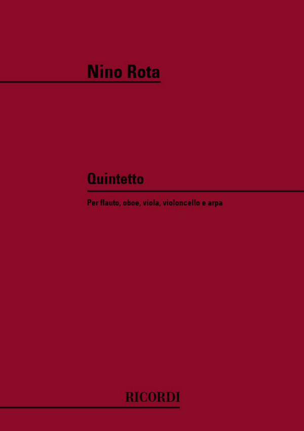 Quintetto  per flauto, oboe, viola, violoncello e arpa,  partitura