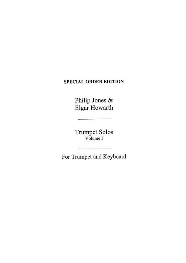 TRUMPET SOLOS VOL.1 THE&nbsp;&nbsp;TUDOR AGE FOR TRUMPET&nbsp;&nbsp;AND PIANO