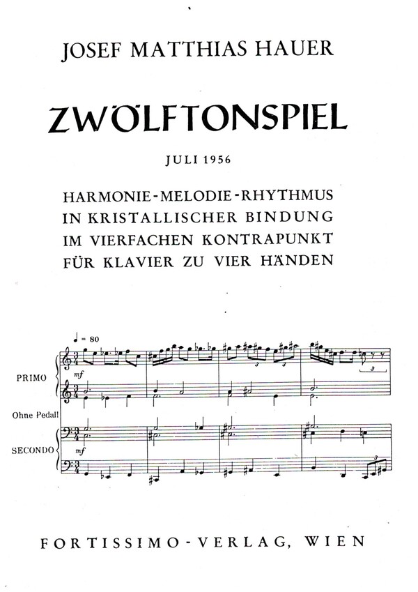 Zwölftonspiel Juli 1956  für Klavier zu vier Händen  