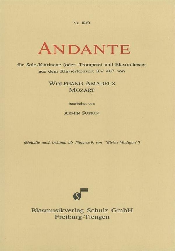 Andante KV647 für Trompete  und Blasorchester  