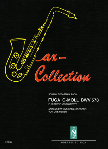 Fuga g-Moll BWV578 für Saxophon-&nbsp;&nbsp;quartett (SATB),  Partitur+Stimmen&nbsp;&nbsp;