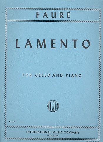 Lamento&nbsp;&nbsp;for cello and piano&nbsp;&nbsp;