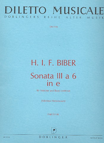 SONATA A 6 E-MOLL NR.3 FUER STREICHER&nbsp;&nbsp;UND B.C.         PARTITUR&nbsp;&nbsp;HARNONCOURT, N., ED.