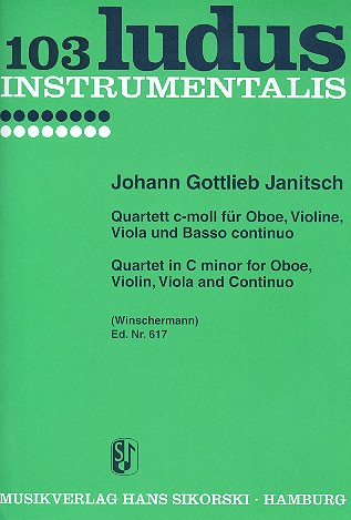 Quartett c-Moll für Oboe,  Violine, Viola und Bc,  Stimmen