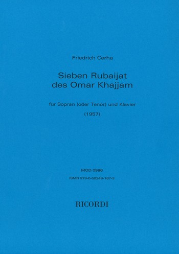 10 rubaijat des Omar Khajjam  für Sopran (Tenor) und Klavier  