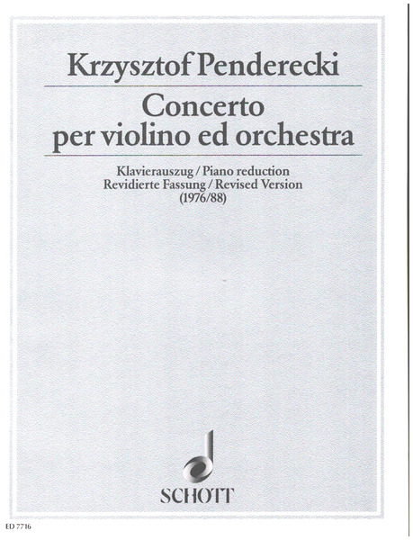 Concerto  für Violine und Orchester  Klavierauszug mit Solostimme