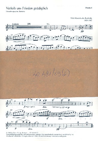 Verleih uns Frieden gnädiglich&nbsp;&nbsp;Choralkantate für Chor und Orchester&nbsp;&nbsp;Harmonie