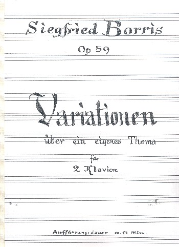 Variationen über ein eigenes Thema  op.59 für 2 Klaviere  Partitur