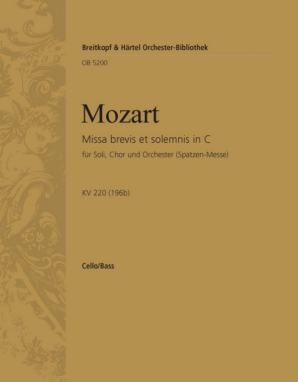 Missa brevis C-Dur KV220&nbsp;&nbsp;für Soli, Chor, Orchester und Orgel&nbsp;&nbsp;Violoncello / Kontrabass