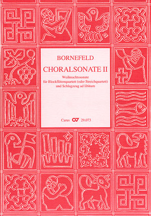 Choralsonate Nr.2 für  4 Blockflöten (SATB) und  Schlagzeug ad lib.,  Partitur und Stimmen