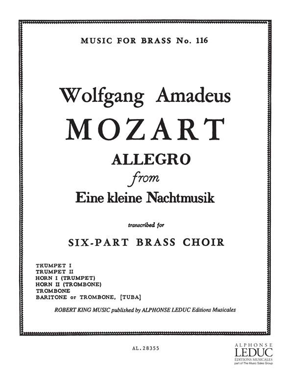 Allegro from Eine kleine Nachtmusik  for 6-part brass chorus  score and parts