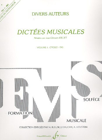 Dictees musicales vol.1 cycle 1&nbsp;&nbsp;livre du professeur&nbsp;&nbsp;