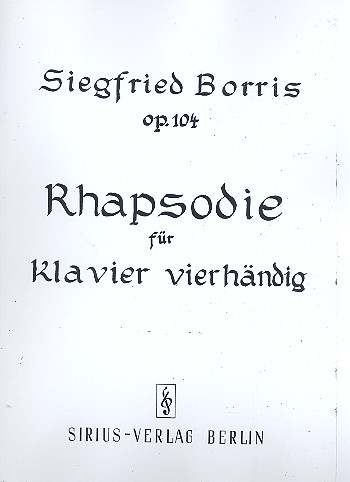 Rhapsodie op.104 für Klavier  zu 4 Händen  