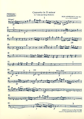 Konzert d-Moll&nbsp;&nbsp;für Violine und Streicher&nbsp;&nbsp;Cello / Bass