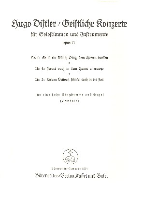 3 geistliche Konzerte op.17  für Singstimme und Klavier  