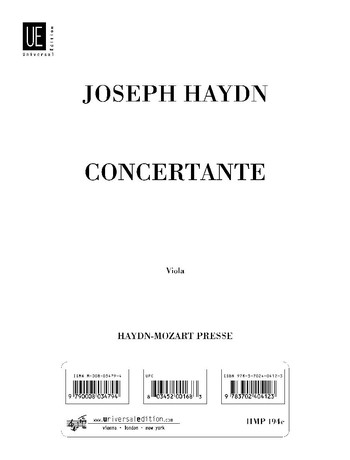 Sinfonia concertante Hob.I:105 für&nbsp;&nbsp;Oboe, Fagott, Violine, Violoncello und&nbsp;&nbsp;Orchester,  Viola