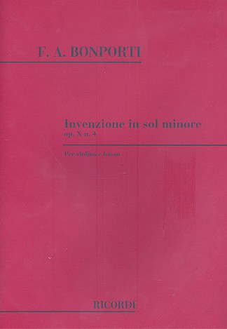 Invenzione sol minore op.10,4  per violino e pianoforte  