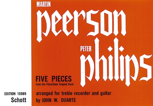 5 Pieces from the Fitzwilliam Virginal Book  for alto recorder and guitar  score and part