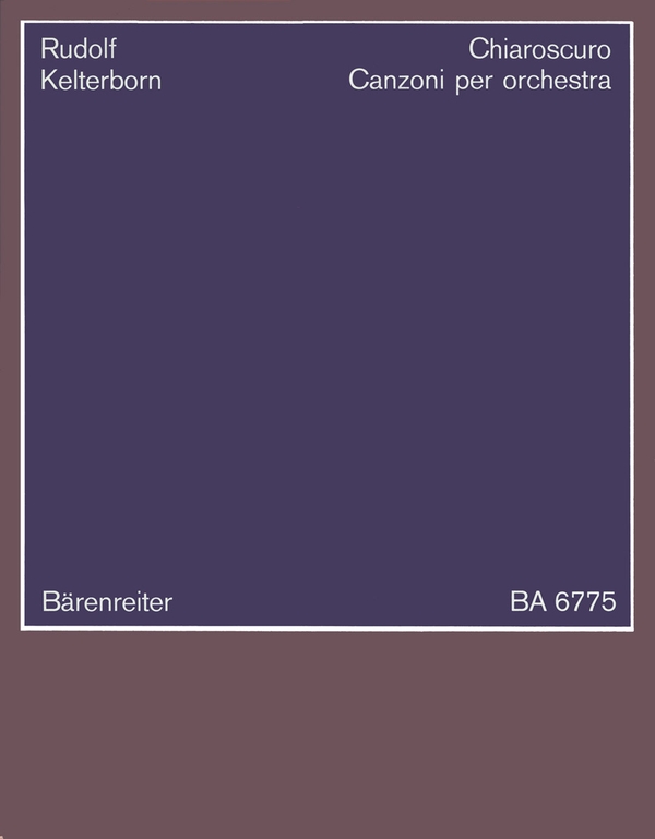 CHIAROSCURO CANZONI PER ORCHE-  STRA, 1979/80  STUDIENPARTITUR