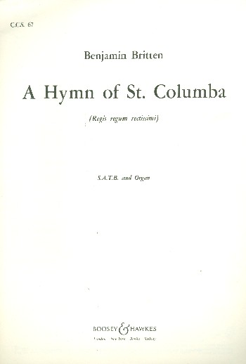 A hymn of St. Columba  für gem Chor und Orgel  Partitur (la/en)