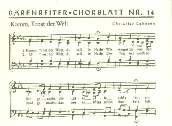 Komm Trost der Welt du stille Nacht&nbsp;&nbsp;für gem Chor&nbsp;&nbsp;Partitur (dt)