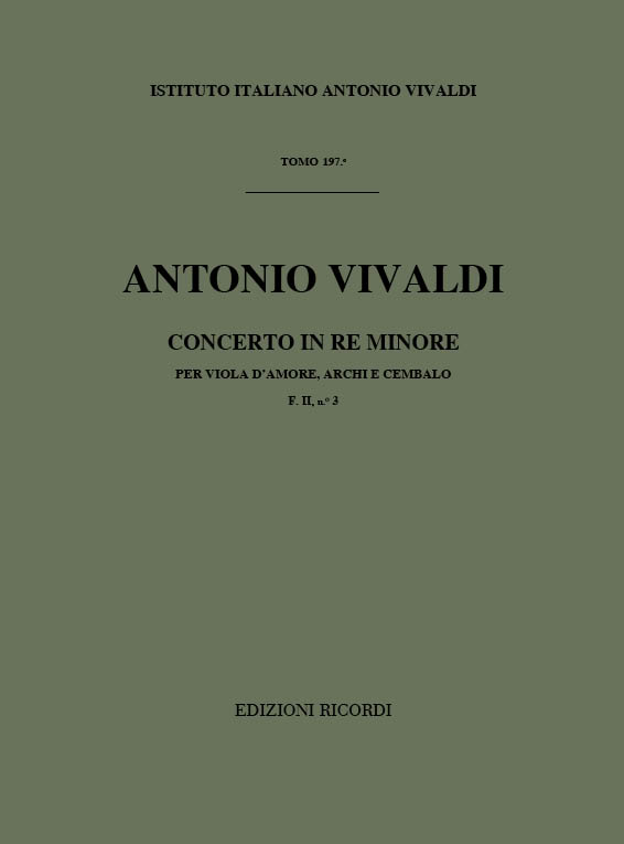 Concerto re minore F.II:3&nbsp;&nbsp;per viola d'amore e archi&nbsp;&nbsp;partitura