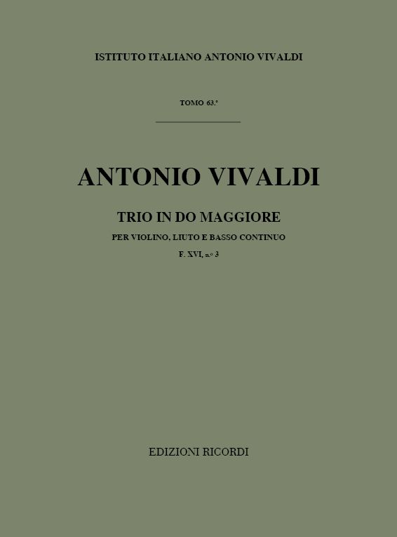 Trio do maggiore FXVI:3 per violino, liuto e Bc&nbsp;&nbsp;partitura&nbsp;&nbsp;