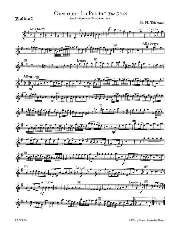 OUVERTURE&nbsp;&nbsp;LA PUTAIN STREICHORCHESTER&nbsp;&nbsp;VIOLINE 1