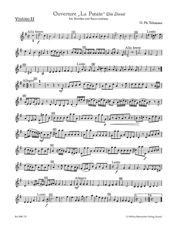 OUVERTURE&nbsp;&nbsp;LA PUTAIN STREICHORCHESTER&nbsp;&nbsp;VIOLINE 2