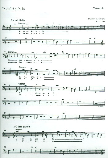 In dulci jubilo BuxWV52 für&nbsp;&nbsp;3 Singstimmen (SAB), 2 Violinen&nbsp;&nbsp;und Bc,  Violoncello