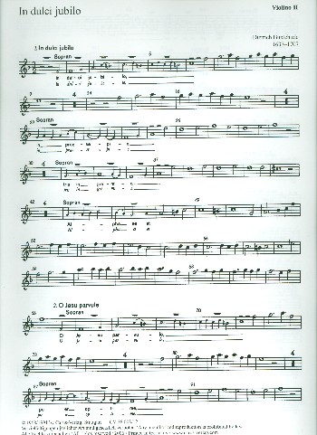 In dulci jubilo BuxWV52 für&nbsp;&nbsp;3 Singstimmen (SAB), 2 Violinen&nbsp;&nbsp;und Bc,  Violine 2