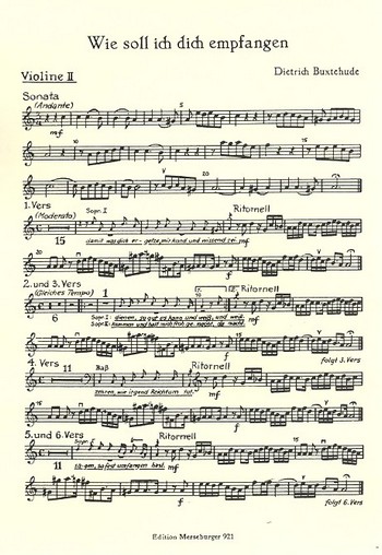 Wie soll ich dich empfangen&nbsp;&nbsp;für Chor (SSB) und Instrumente&nbsp;&nbsp;Violine 2