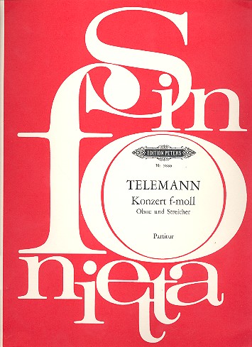 Konzert f-Moll&nbsp;&nbsp;für Oboe, Streicher und Bc&nbsp;&nbsp;Partitur