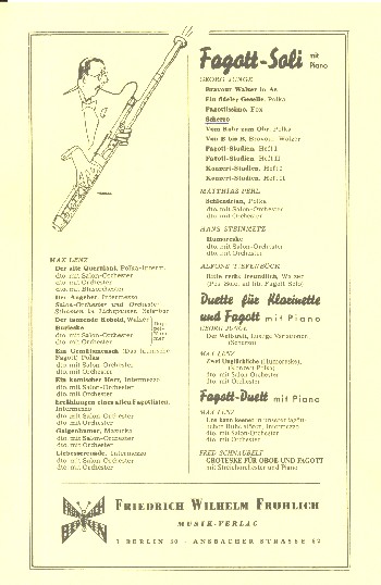 Scherzo&nbsp;&nbsp;für Fagott und Klavier&nbsp;&nbsp;