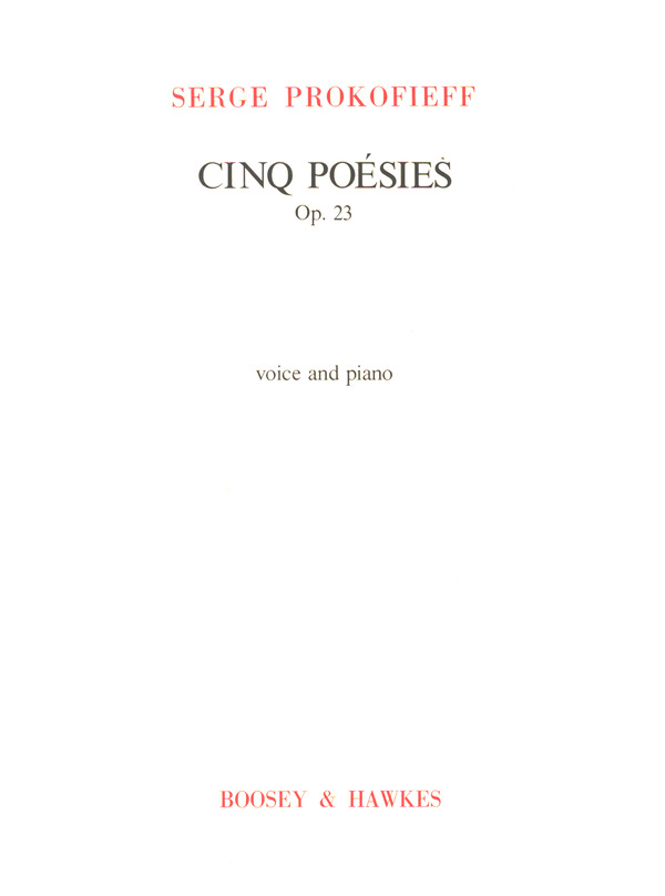 5 Poésies op. 23  für Gesang und Klavier  