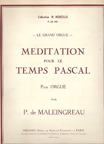 Méditation pour le temps Pascal&nbsp;&nbsp;op.35 pour orgue&nbsp;&nbsp;