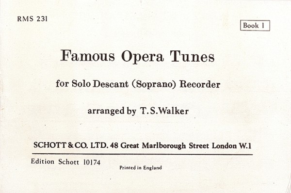 Famous Opera Tunes vol.1:&nbsp;&nbsp;for descant recorder&nbsp;&nbsp;