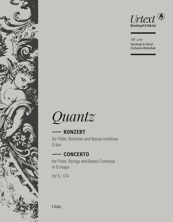 Konzert G-Dur QV5,174  für Flöte, Streicher und Bc  Viola