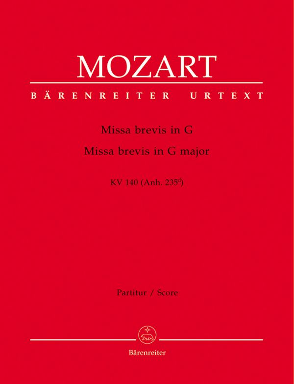 Missa brevis G-Dur KV140 für Soli,&nbsp;&nbsp;gem CHor und orchester&nbsp;&nbsp;Partitur