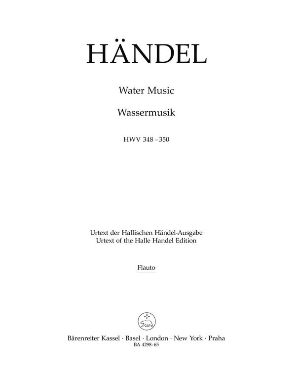 Wassermusik HWV348-350&nbsp;&nbsp;für Orchester&nbsp;&nbsp;Harmonie