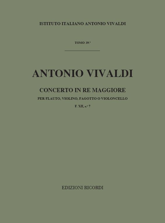 Concerto re maggiore RV92&nbsp;&nbsp;per flauto dolce, violino, fagotto e bc&nbsp;&nbsp;partitura