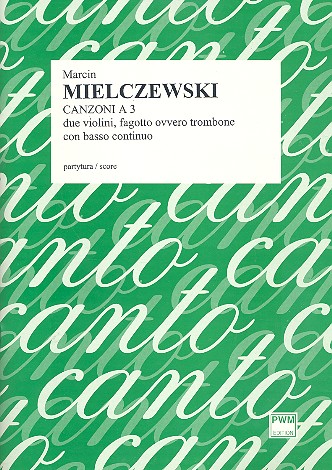 Canzona à 3 für 2 Violinen, Fagott oder  Posaune und Bc  Partitur