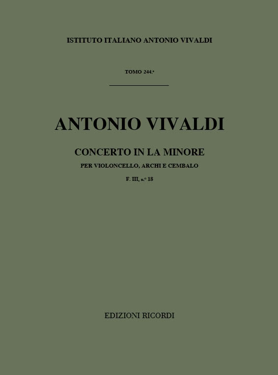 Concerto la maggiore F.III:18&nbsp;&nbsp;per violoncello, archi e cembalo&nbsp;&nbsp;partitura
