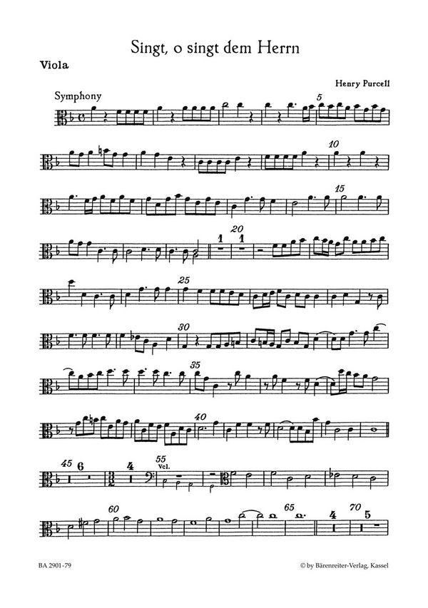 Singt o singt dem Herrn&nbsp;&nbsp;für gem Chor und Streicher&nbsp;&nbsp;Viola