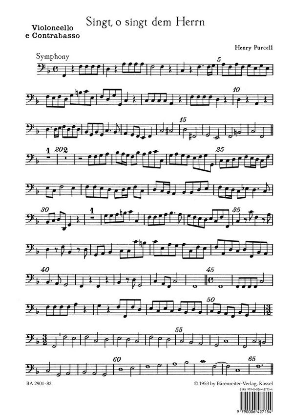 Singt o singt dem Herrn&nbsp;&nbsp;für gem Chor und Streicher&nbsp;&nbsp;Cello / Bass