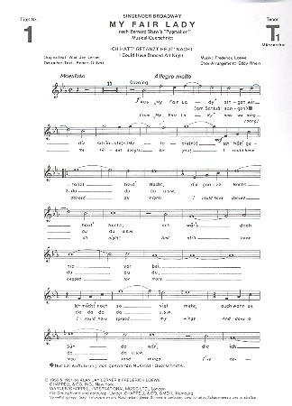 Ich hätt getanzt heut nacht&nbsp;&nbsp;für Männerchor und Klavier&nbsp;&nbsp;Tenor 1 (dt/en)